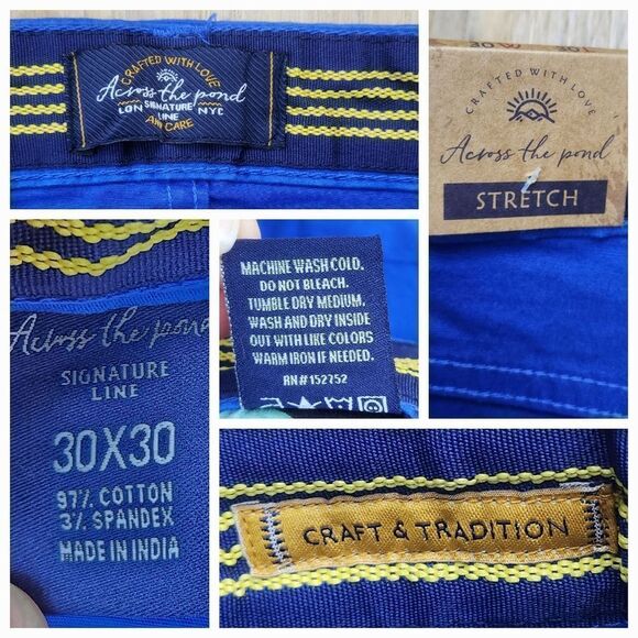🔸️NWT Across the Pond Blue Stretch Slim Fit Pants Size 30x30 - Picture 9 of 9